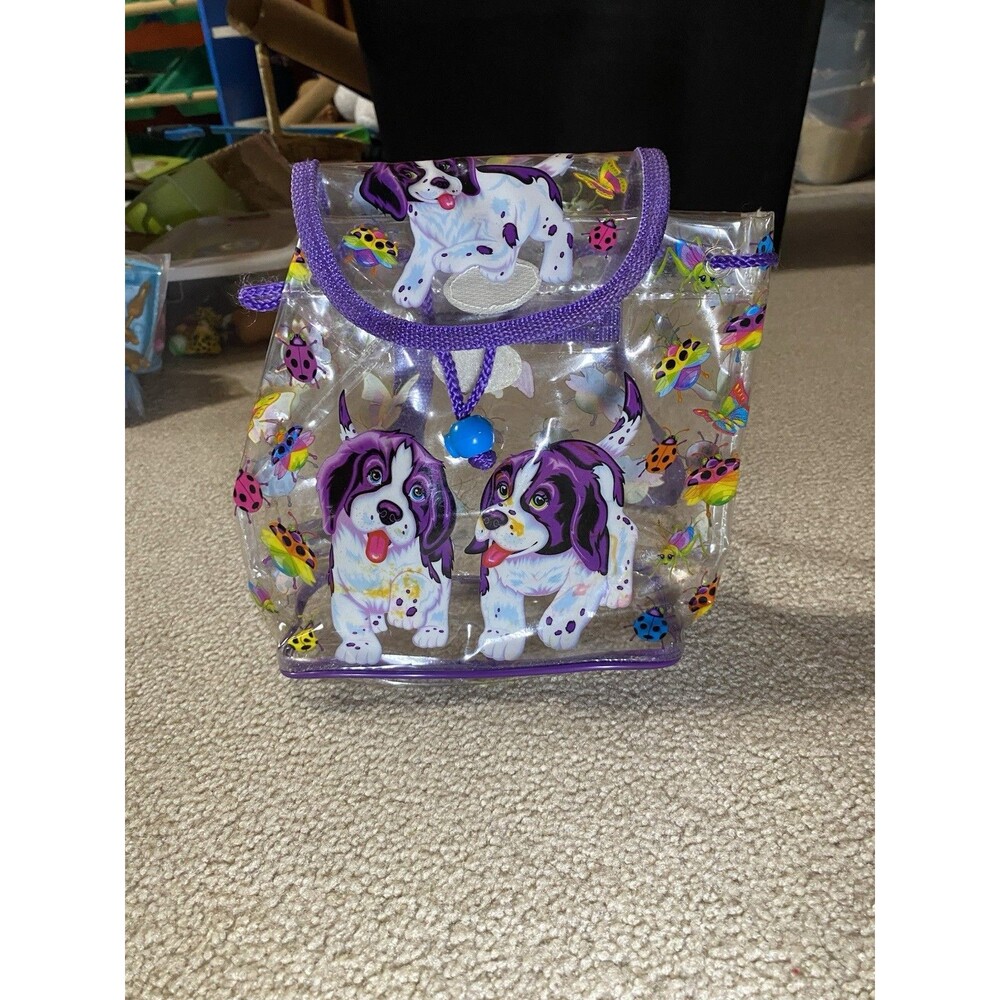 Vintage Lisa Frank Clear Mini Backpack Puppies Ladybugs 90s Y2K Size Small